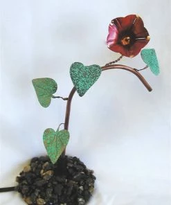 Birds Choice Ivy Leaf Copper Dripper-Pebble Base BirdBath Fountains, Misters & Wigglers