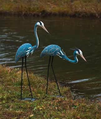 Ancient Graffiti Steel Heron Pair Garden Sculptures Statuary & Sculpture 3 Ancient Graffiti Steel Heron Pair Garden Sculptures Statuary & Sculpture