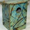 Amaranth Stoneware Unique Birdhouses Orchard Nest Box- Teal Or Cobalt 2 Amaranth Stoneware Unique Birdhouses Orchard Nest Box- Teal Or Cobalt