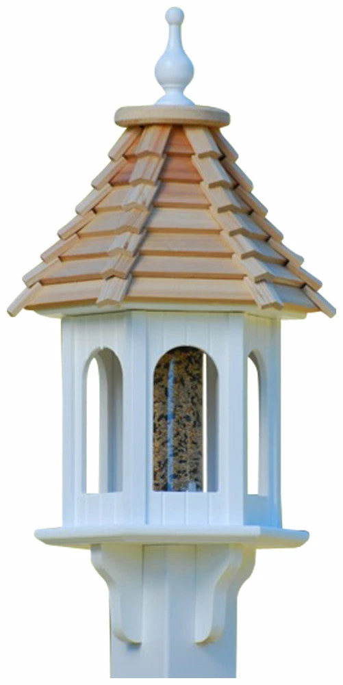 The Birdhouse Chick Vinyl Bird Feeders Gazebo Bird Feeder-Vinyl With Cypress Roof 10x28 4 The Birdhouse Chick Vinyl Bird Feeders Gazebo Bird Feeder-Vinyl With Cypress Roof 10x28