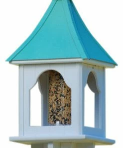 The Birdhouse Chick Copper Roof Square Bird Feeder - 28x10