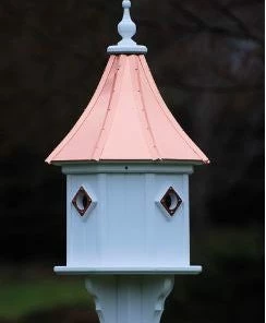 The Birdhouse Chick Copper Roof Birdhouse 34x14 Slope- 4 Portals Copper Roof Birdhouses