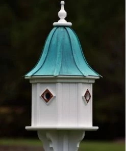 The Birdhouse Chick Copper Roof Birdhouse 34x14- 4 Portals Copper Roof Birdhouses