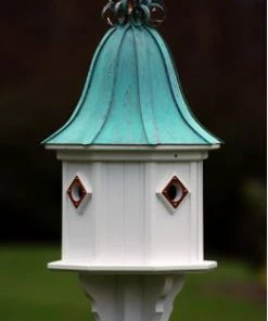 The Birdhouse Chick Copper Roof Birdhouse 34x14 Ribbon Detail 4 Portals