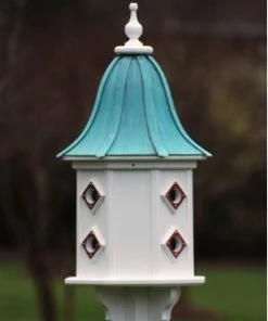 The Birdhouse Chick Copper Roof Dovecote Birdhouse 36x14- 8 Portals Copper Roof Birdhouses