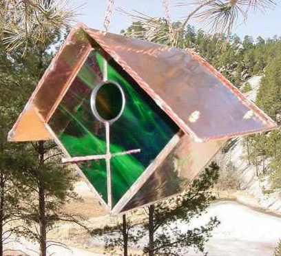 Black Hills Glass Works Unique Birdhouses Copper-Stained Glass Birdhouse 6 Black Hills Glass Works Unique Birdhouses Copper-Stained Glass Birdhouse