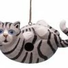 Bobbo Unique Birdhouses Grey Tabby Cat Wooden Birdhouse