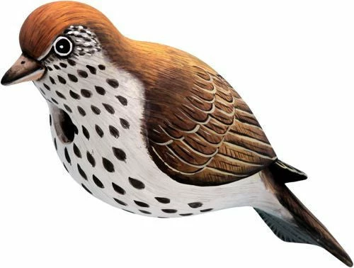Bobbo Hermit Thrush Wooden Birdhouse Unique Birdhouses 3 Bobbo Hermit Thrush Wooden Birdhouse Unique Birdhouses