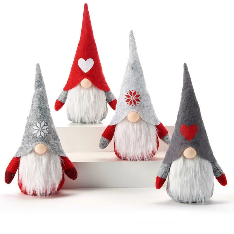 Giftcraft Home & Garden Accents Holiday Gnomes With LED Nose- Set/4 3 Giftcraft Home & Garden Accents Holiday Gnomes With LED Nose- Set/4
