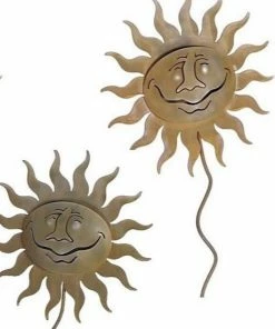 Cricket Forge Garden Stakes & Whirligigs Sun Face Garden Stakes Set/2