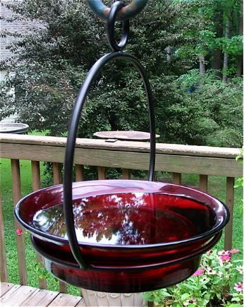 Couronne Unique Bird Feeders Glass Globe Dish Feeder/Mini-Bath- Red Or Lime 4 Couronne Unique Bird Feeders Glass Globe Dish Feeder/Mini-Bath- Red Or Lime