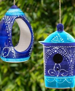 The Birdhouse Chick Ceramic Birdhouse And Feeder Gift Set