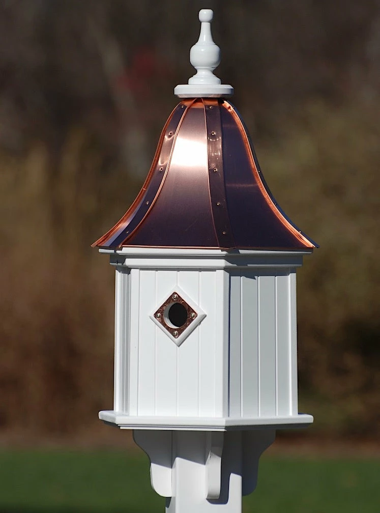 The Birdhouse Chick Copper Roof Birdhouse 28x12- 3 Portals 3 The Birdhouse Chick Copper Roof Birdhouse 28x12- 3 Portals