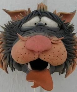 Doug Fey Dog & Cat Ceramic Birdhouse Zany Cat-1 Cermic Birdhouse