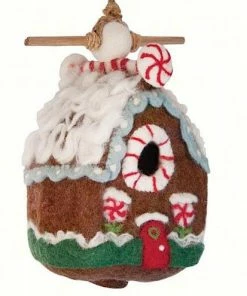 Dzi Handmade Designs Felted Wool Gingerbread Chalet Unique Birdhouses