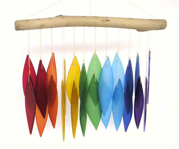 The Birdhouse Chick Rainbow Glass & Driftwood Wind Chime Wind Chimes 3 The Birdhouse Chick Rainbow Glass & Driftwood Wind Chime Wind Chimes