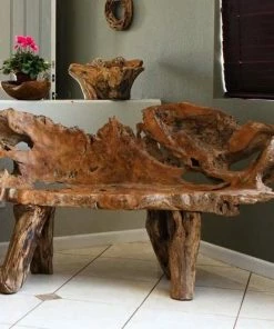 Garden Age Supply Teak Root Bench Home & Garden Accents