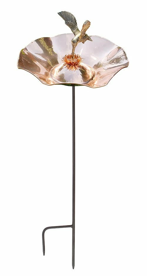ACHLA Copper Hummingbird Bird Bath-Iron Stake Staked & Pedestal Bird Baths 4 ACHLA Copper Hummingbird Bird Bath-Iron Stake Staked & Pedestal Bird Baths