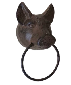 The Birdhouse Chick Farmhouse Pig Towel Ring Plaques, Stepping Stones & Wall Decor