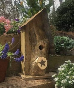 The Birdhouse Chick Church Birdhouses, Vintage-Rustic Rustic Log Front Birdhouses- 2 Sizes