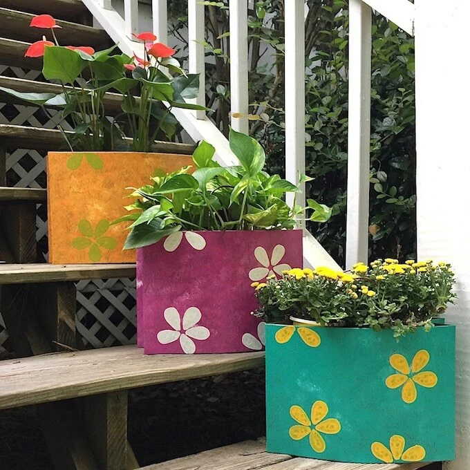 Oxidos Plaques, Stepping Stones & Wall Decor Large Metal Tote Wall Planter 4 Oxidos Plaques, Stepping Stones & Wall Decor Large Metal Tote Wall Planter