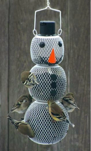 NO/NO Feeders Snow Man Wild Bird Feeder Holiday 3 NO/NO Feeders Snow Man Wild Bird Feeder Holiday