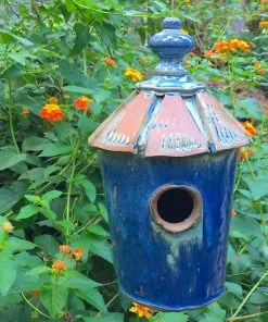 Anthony Stoneware Pottery Cottage Birdhouse Unique Birdhouses