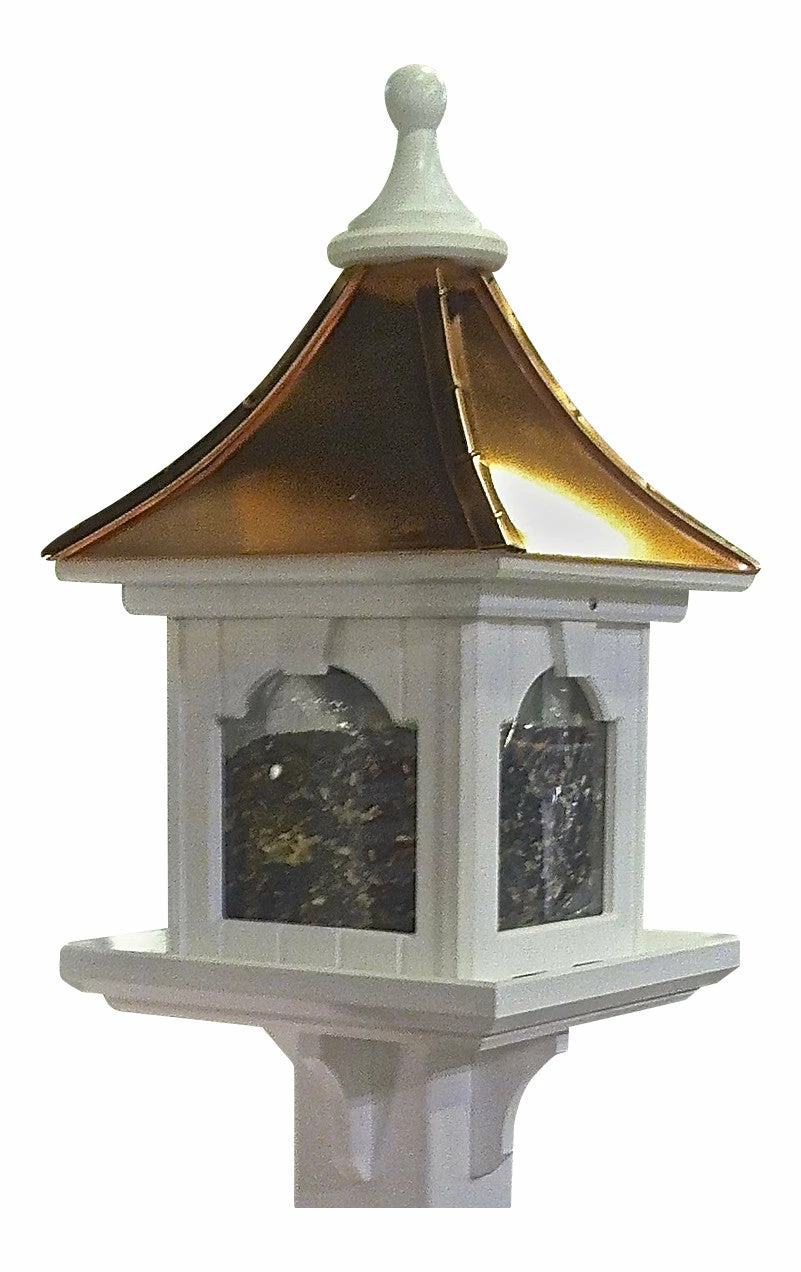 The Birdhouse Chick Copper Roof Bird Feeder Large Capacity With Post Mount 3 The Birdhouse Chick Copper Roof Bird Feeder Large Capacity With Post Mount