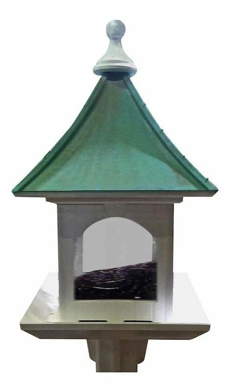 The Birdhouse Chick Copper Roof Bird Feeder Large Capacity With Post Mount 4 The Birdhouse Chick Copper Roof Bird Feeder Large Capacity With Post Mount