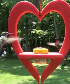 Nature Products USA Recycled Birdhouses Recycled Heart Hummingbird Feeder