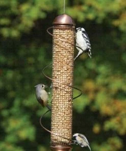 Songbird Essentials Shelled Peanut Bird Feeder W/Spiral-Copper 17-inch