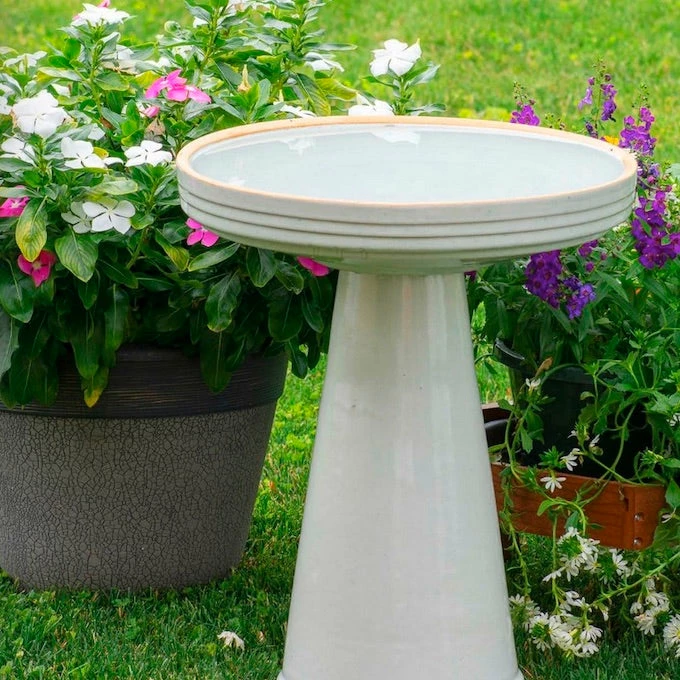 Burley Clay Staked & Pedestal Bird Baths Simple Elegance Pedestal Bird Bath- 5 Colors 3 Burley Clay Staked & Pedestal Bird Baths Simple Elegance Pedestal Bird Bath- 5 Colors