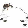 Gift Essentials Garden Stakes & Whirligigs Spiky Cat With Fish Mobile/Garden Stake