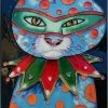 TileCraft Plaques, Stepping Stones & Wall Decor Mardi Gras Cat Art Tile 8x12