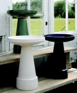 Burley Clay Staked & Pedestal Bird Baths Universal Pedestal Bird Bath