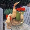 The Birdhouse Chick Statuary & Sculpture Wooden Ducks In Shoes Garden Sculpture