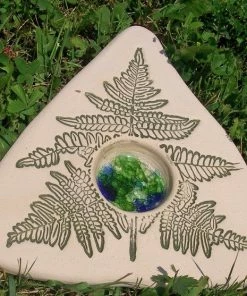 Amaranth Stoneware Butterfly Puddler Fern Design Butterflies