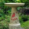 Burley Clay Cardinal Bird Bath With Locking Top Staked & Pedestal Bird Baths 2 Burley Clay Cardinal Bird Bath With Locking Top Staked & Pedestal Bird Baths