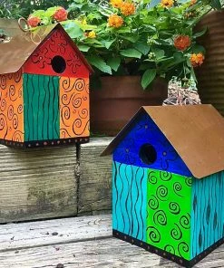 The Birdhouse Chick Color Block Copper Birdhouse