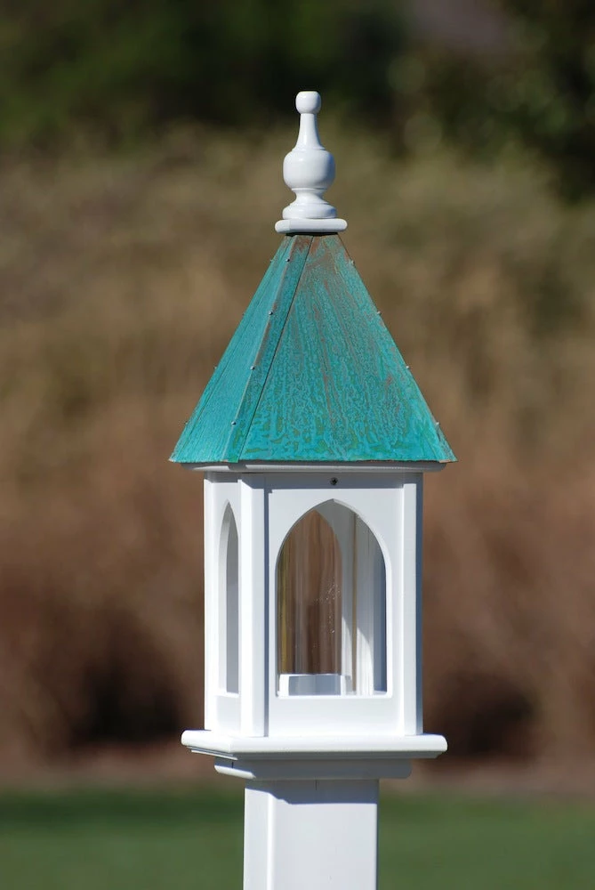 The Birdhouse Chick Copper Roof Bird Feeders Copper Roof Bird Feeder Large Opening - 28x8 4 The Birdhouse Chick Copper Roof Bird Feeders Copper Roof Bird Feeder Large Opening - 28x8