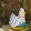 The Birdhouse Chick Hen With Eggs Metal Yard Art