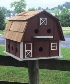 Home Bazaar Purple Martin Barn 12-Nest Church Birdhouses, Vintage-Rustic
