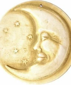 Burley Clay Moon Face Garden Plaque Statuary & Sculpture