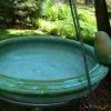 Ancient Graffiti Ceramic Hanging Bird Bath-Teal 2 Ancient Graffiti Ceramic Hanging Bird Bath-Teal
