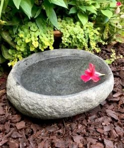 Garden Age Supply Organic Stone Ground Bird Bath Deck & Ground Bird Baths