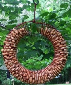 Pine Bush Home & Garden Whole Peanut Wreath Feeder Peanut Feeders