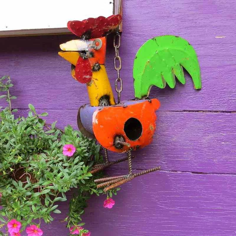 The Birdhouse Chick Metal Rooster Birdhouse 3 The Birdhouse Chick Metal Rooster Birdhouse