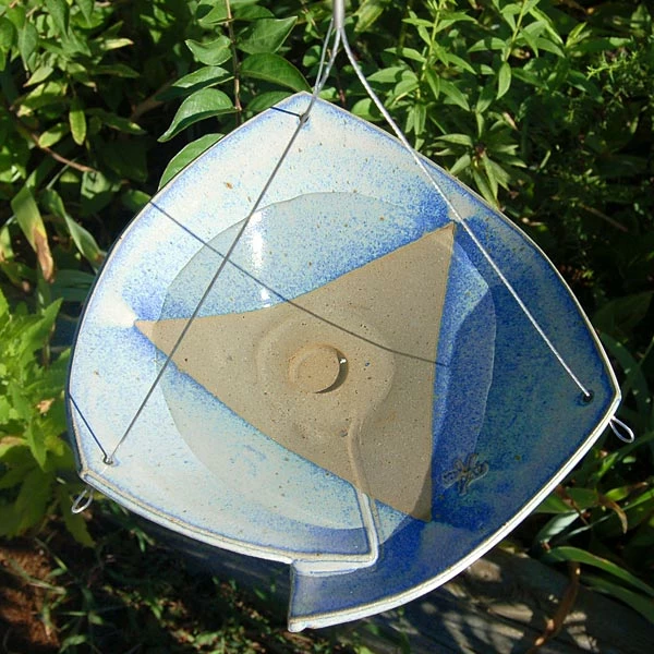 Anthony Stoneware Stoneware Hanging Bird Bath 10" Blue Or White 4 Anthony Stoneware Stoneware Hanging Bird Bath 10" Blue Or White