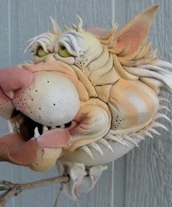 Doug Fey Orange Cat Ceramic Birdhouse