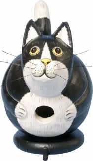 Bobbo Black And White Fat Cat Wooden Birdhouse Unique Birdhouses 3 Bobbo Black And White Fat Cat Wooden Birdhouse Unique Birdhouses